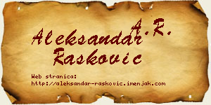 Aleksandar Rašković vizit kartica
